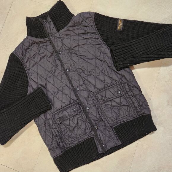 Scotch & Soda Womens M Medium Quilted Snap Knitted Sleeves Jacket Sweater Hybrid - Picture 2 of 14